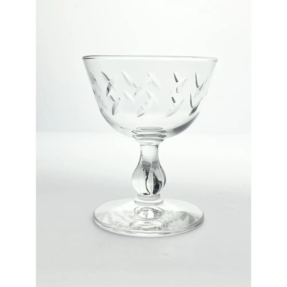 Libbey “Colonial Heritage” Set of 7 Coupe Champagne Glasses 4 1/4” 6oz
